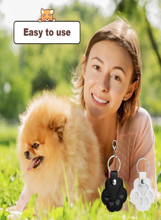 Penitue 2pcs Dog Hair Keychain, Leather Pet Memorial Key chain Cute Pet Fur Memory Keepsake Holder Collector Storage Keeper Charm Gifts Collection for Bag & Purse Decoration (Black, White) - Image 3